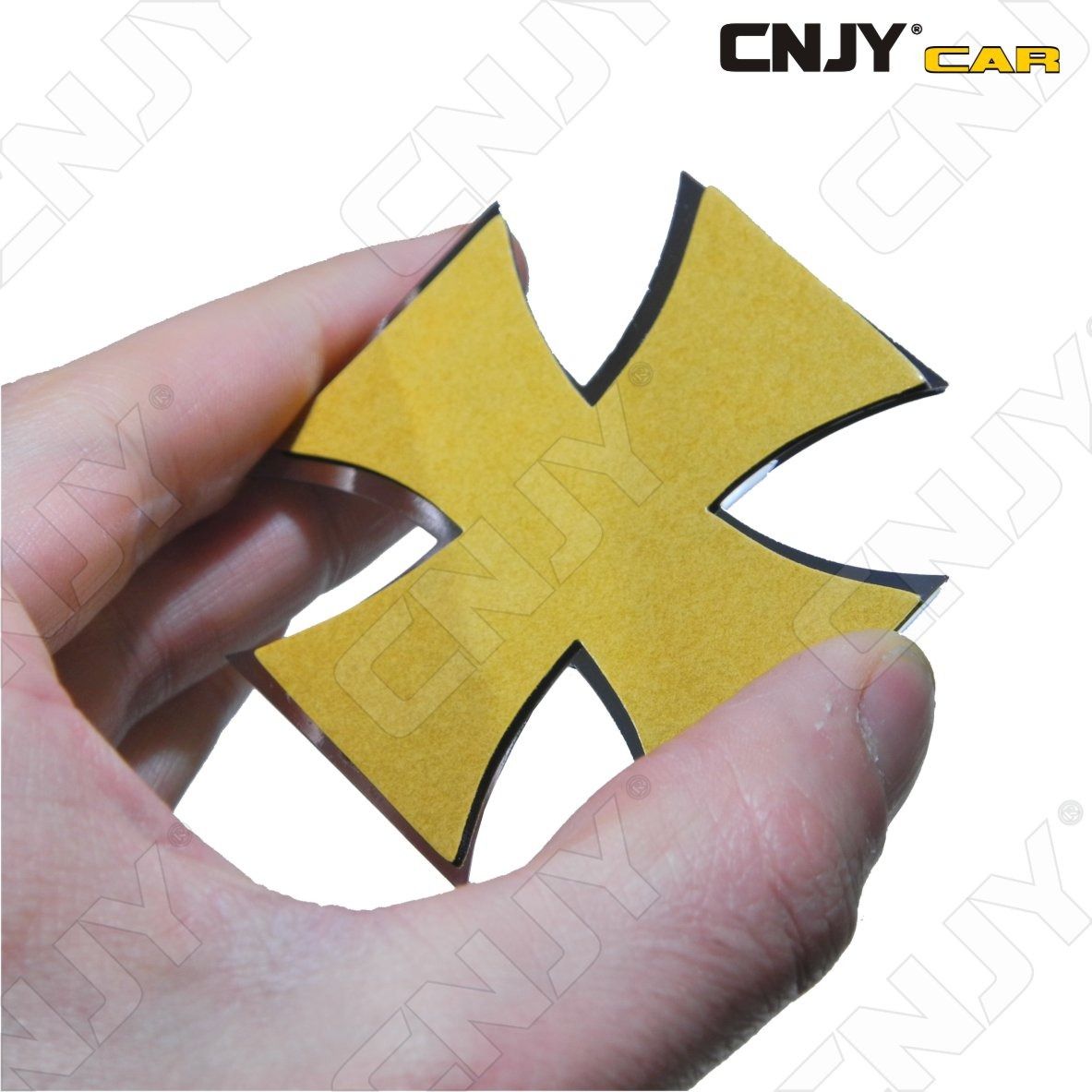 embleme-logo-3d-adhesif-croix-de-malt-west-coast-moto-auto-adhesif-chrome-badge-plastique-abs-haute-resistance