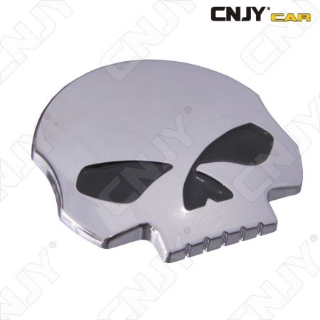 EMBLEME LOGO 3D ADHESIF TETE DE MORT SKULL MOTO AUTO ADHESIF CHROME BADGE PLASTIQUE ABS HAUTE RESISTANCE