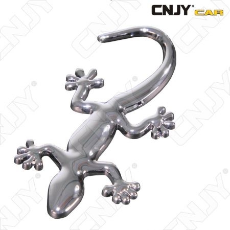 EMBLEME LOGO 3D ADHESIF GECKO LEZARD SALAMANDRE MOTO AUTO ADHESIF CHROME BADGE PLASTIQUE ABS HAUTE RESISTANCE