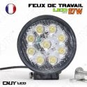 FEUX DE TRAVAIL CNJY LED 27W ROND WORKING LIGHT IP67 CAMION BATEAU 4x4 12 24V