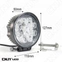 FEUX DE TRAVAIL CNJY LED 27W ROND WORKING LIGHT IP67 CAMION BATEAU 4x4 12 24V