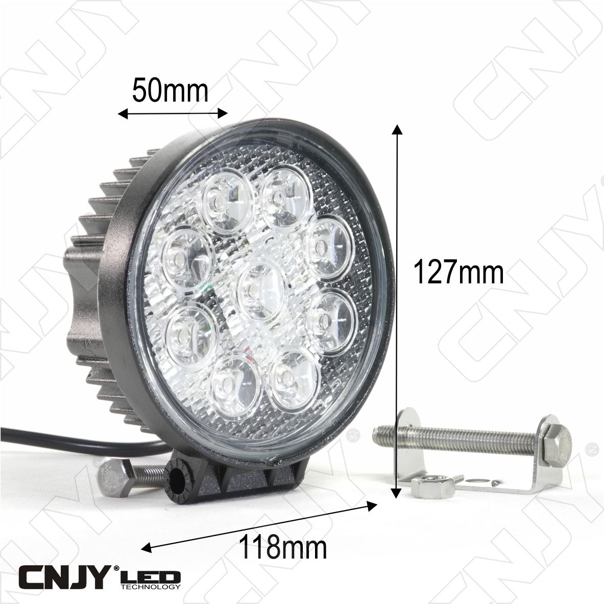 Phare LED rond haute puissance pour camion et 4x4 avec feux de jour