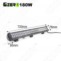 RAMPE DE TOIT LED LONGUE PORTEE -FEUX DE TRAVAIL GZER CNJY LED 180W CREE USA IP67 CAMION BATEAU 4x4 12V 24V