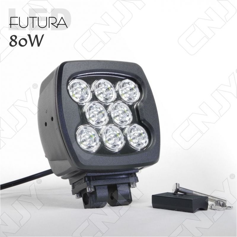 PHARE DE TRAVAIL FUTURA LED 80W BLACK WORKING LIGHT IP67 CAMION BATEAU 4x4  12V 24V à 74,25 € chez