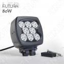 PHARE DE TRAVAIL FUTURA LED 80W BLACK WORKING LIGHT IP67 CAMION BATEAU 4x4 12V 24V