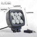 PHARE DE TRAVAIL FUTURA LED 80W BLACK WORKING LIGHT IP67 CAMION BATEAU 4x4 12V 24V