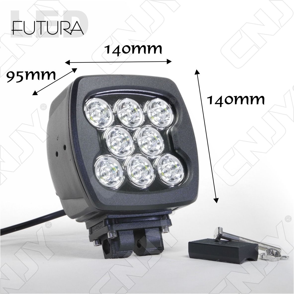 PHARE DE TRAVAIL FUTURA LED 80W BLACK WORKING LIGHT IP67 CAMION BATEAU 4x4  12V 24V à 74,25 € chez