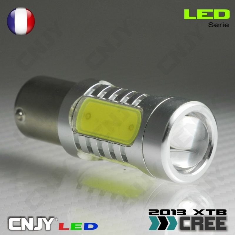 1 AMPOULE CREE LED 9W AVEC LENTICULAIRE BAY15D CULOT COMPATIBLE P21/5W 1157 DOUBLE FILAMENT/CONTACT