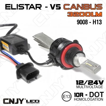 KIT BI-LED H4 HAUTE PUISSANCE CANBUS ELISTAR V3 12V 24V AUTO CAMION MOTO