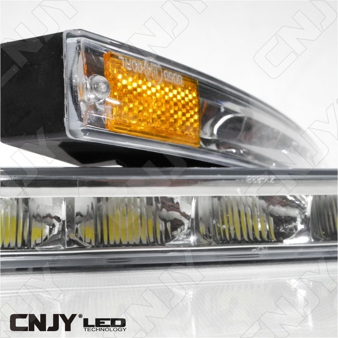 kit,feux,de,jour,diurne,a,led,drl,121,zr1,e4,00rl,12v,24v,dc,universel,auto,camion,daylight,fari,diurna,del,bmw,audi,seat,skoda,turn signal,répétiteur,intégré,module,drl,mercedes,orange,blanc