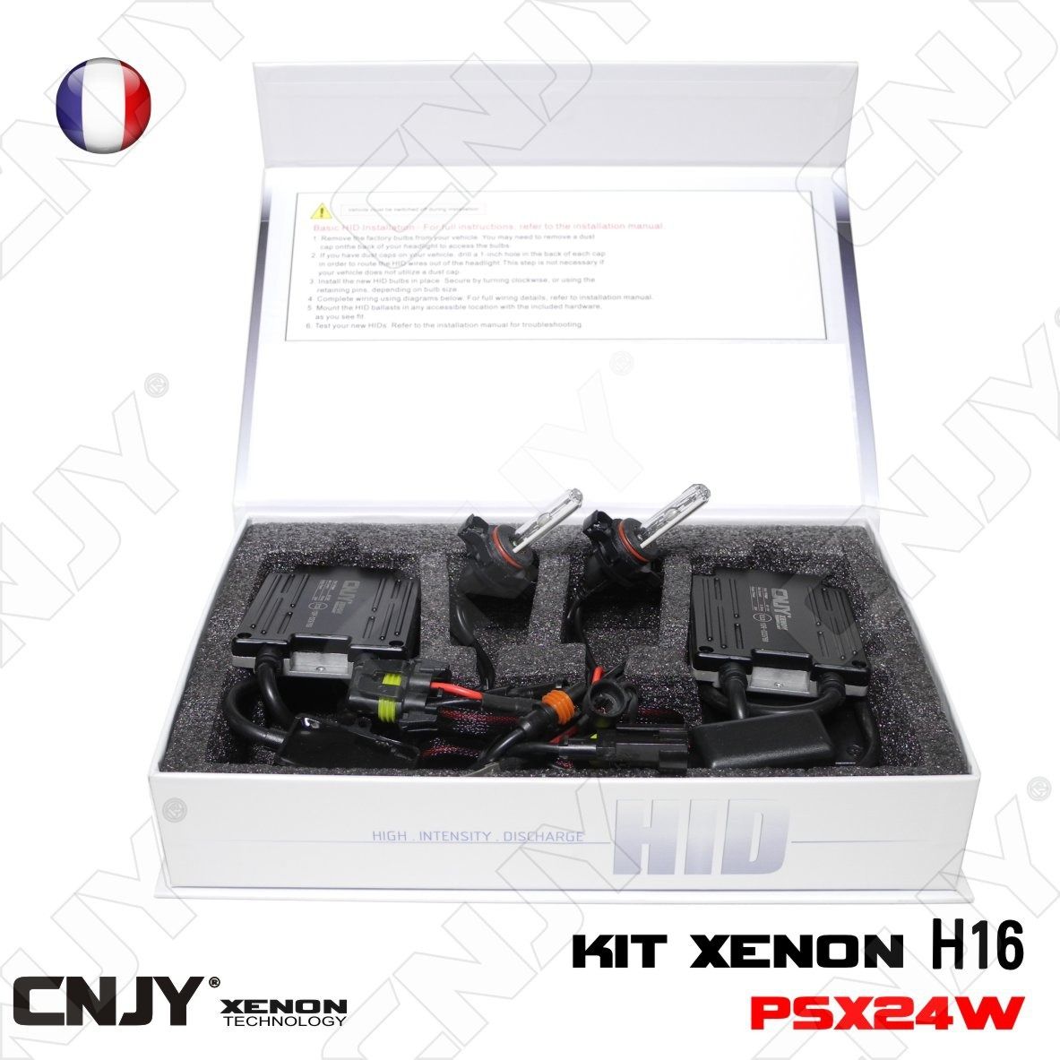 Kit,conversion,xenon,hid,h16,psx24w,6000k,35w,canbus,anti,erreur,odb,feux de jour,citroen,peugeot,anti brouillard