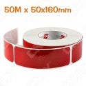 1 ROULEAU 50M x 160x50mm 300 labels DE SIGNALISATION ADHESIVE SEGMENTE MARQUAGE POUR AUTO MOTO CAMION ROUGE REFLEXITE