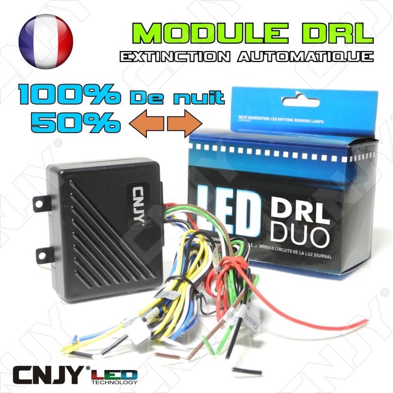 MODULE DRL DUO - GEN4 - Boitier d'allumage et extinction automatique 100% de nuit 50% avec clignotant pour feux de jour Led 12V