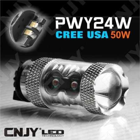 1 AMPOULE LED PWY24W TYPE 50W ORANGE AVEC LED CREE USA ANTI ERREUR ODB CANBUS POUR REPETITEUR & CLIGNOTANT