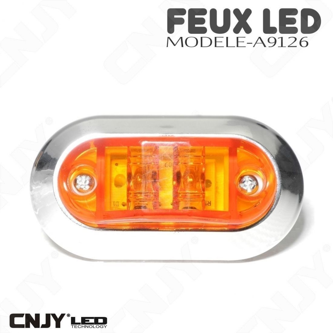 Lot de 10 feux LED 12V 24V de Gabarit Orange Camion Remorque