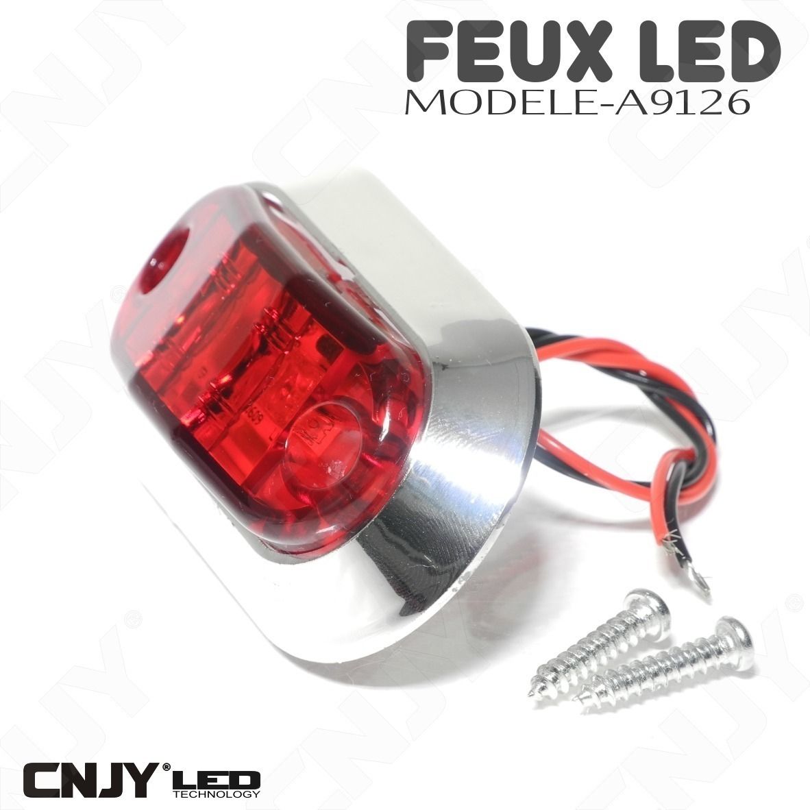 feux, de, gabarit, led, rouge, puissant, remorque, auto, camion, 12v, 24v, ip68