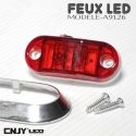 Feu de gabarit ovale à led rouge A9126 12/24V