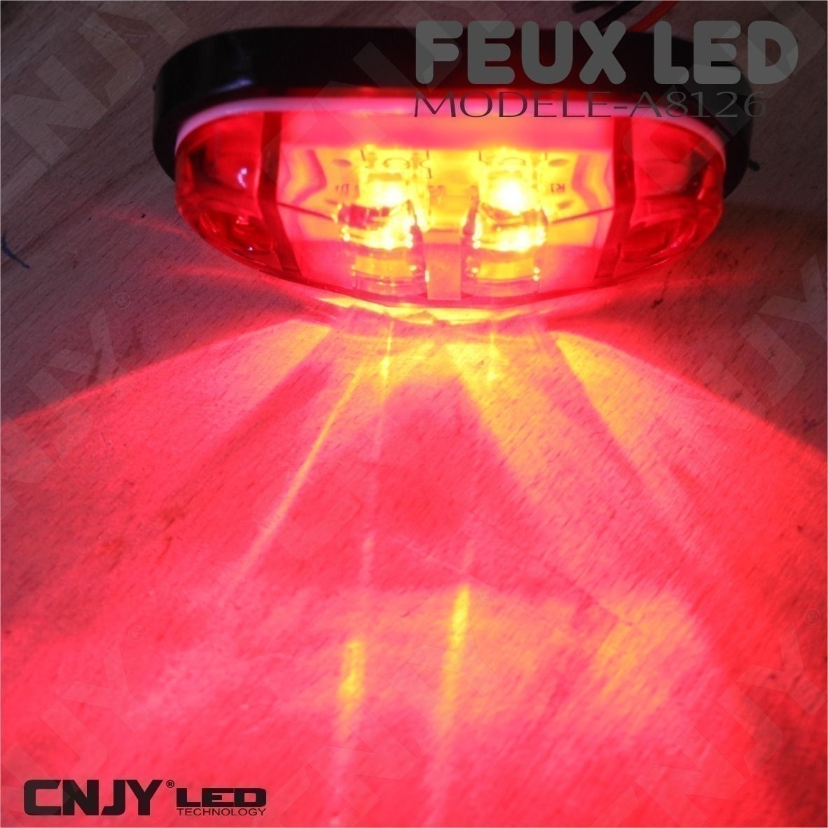 feux, de, gabarit, led, rouge, puissant, remorque, auto, camion, 12v, 24v, ip68