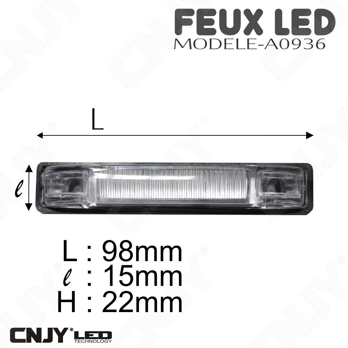 feux, de, gabarit, led, rouge, puissant, remorque, auto, camion, 12v, 24v, ip68