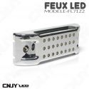 Feu rectangulaire stop droit chromé à led orange rouge 12V 24v moto