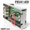 Feu rectangulaire stop droit chromé à led orange rouge 12V 24v 