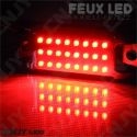 Feu rectangulaire stop droit chromé à led orange rouge 12V 24v 