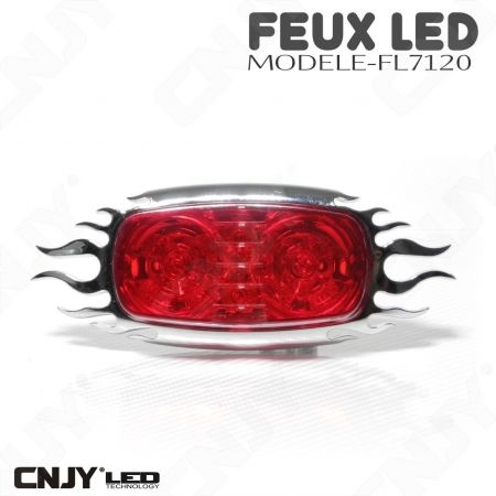 Feu stop veilleuse led flamme rouge 12V 24V 