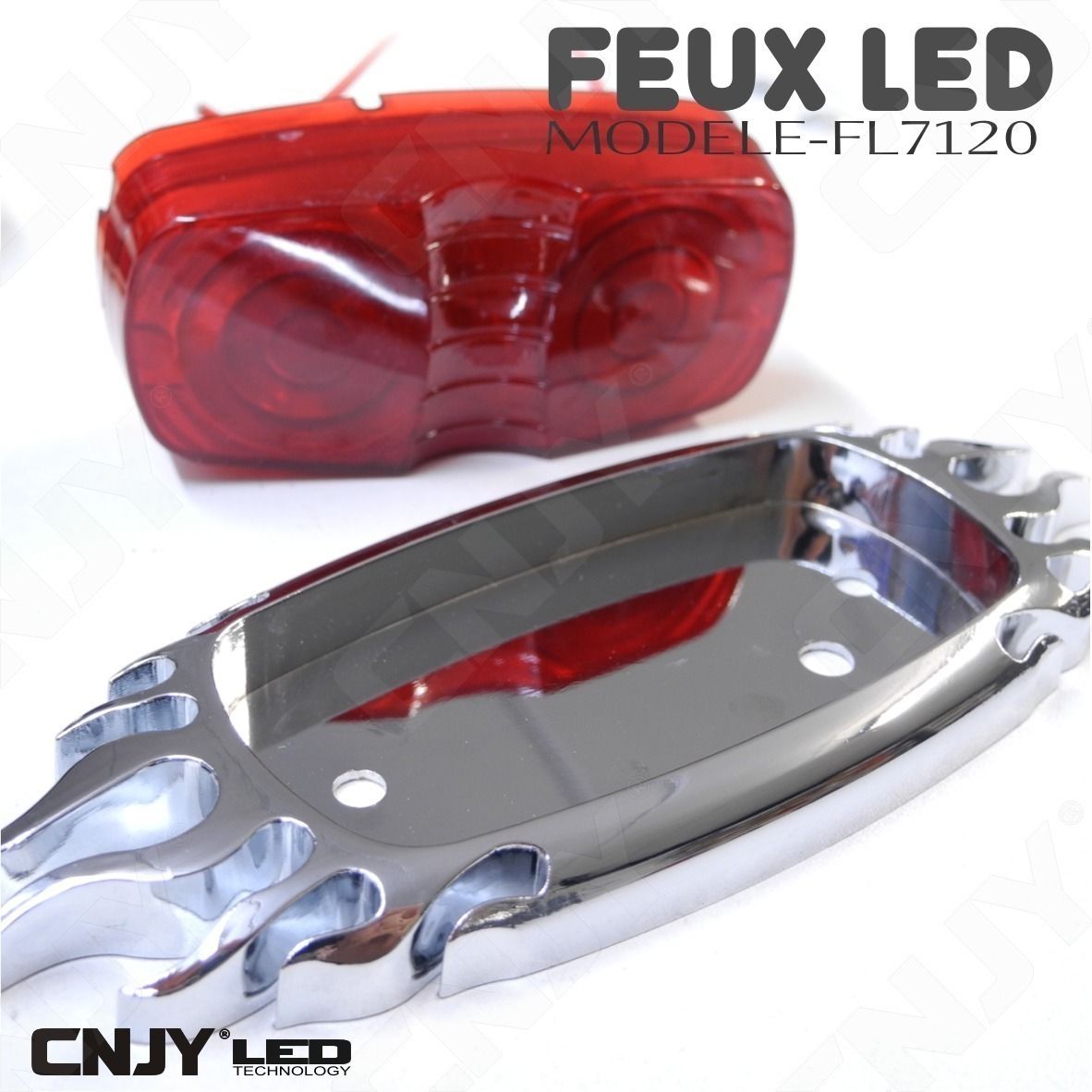 feux, flaming, flamme, stop, position, a, led, rouge, auto, moto, quad, chopper, topcase, 12v