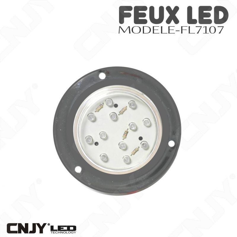 Feu stop position dôme chromé à led orange rouge 12V 24V 