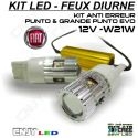 KIT 2 LED T20 7443 W21W AVEC ANTI ERREUR POUR FEUX DE JOUR FIAT GRANDE PUNTO EVO