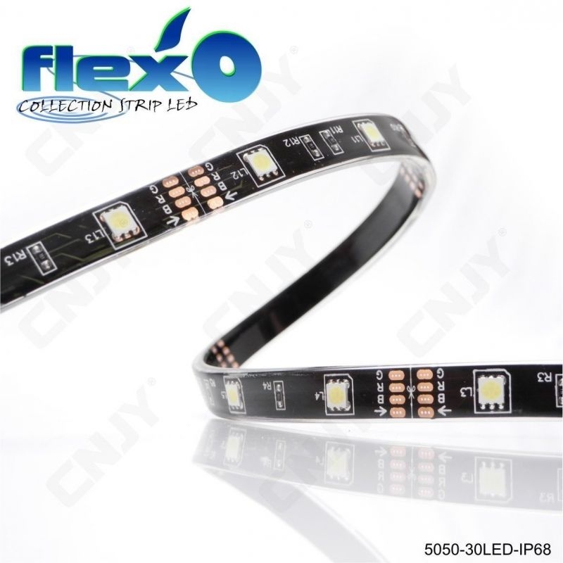 1 RUBAN DE LED FLEX'O 5050 SMD BLANC FROID IP68 12V- 30Led/Mètre - STRIP ETANCHE - BANDE ADHESIVE AU DOS 3M - CUSTOMISATION -