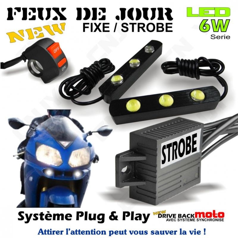 RIGIDON Barre Lumineuse LED Stroboscopique 12 LED Bleu 4.3 Pouces - Gyrophare 12V 24V Pour Voiture, Camion, Off-Road