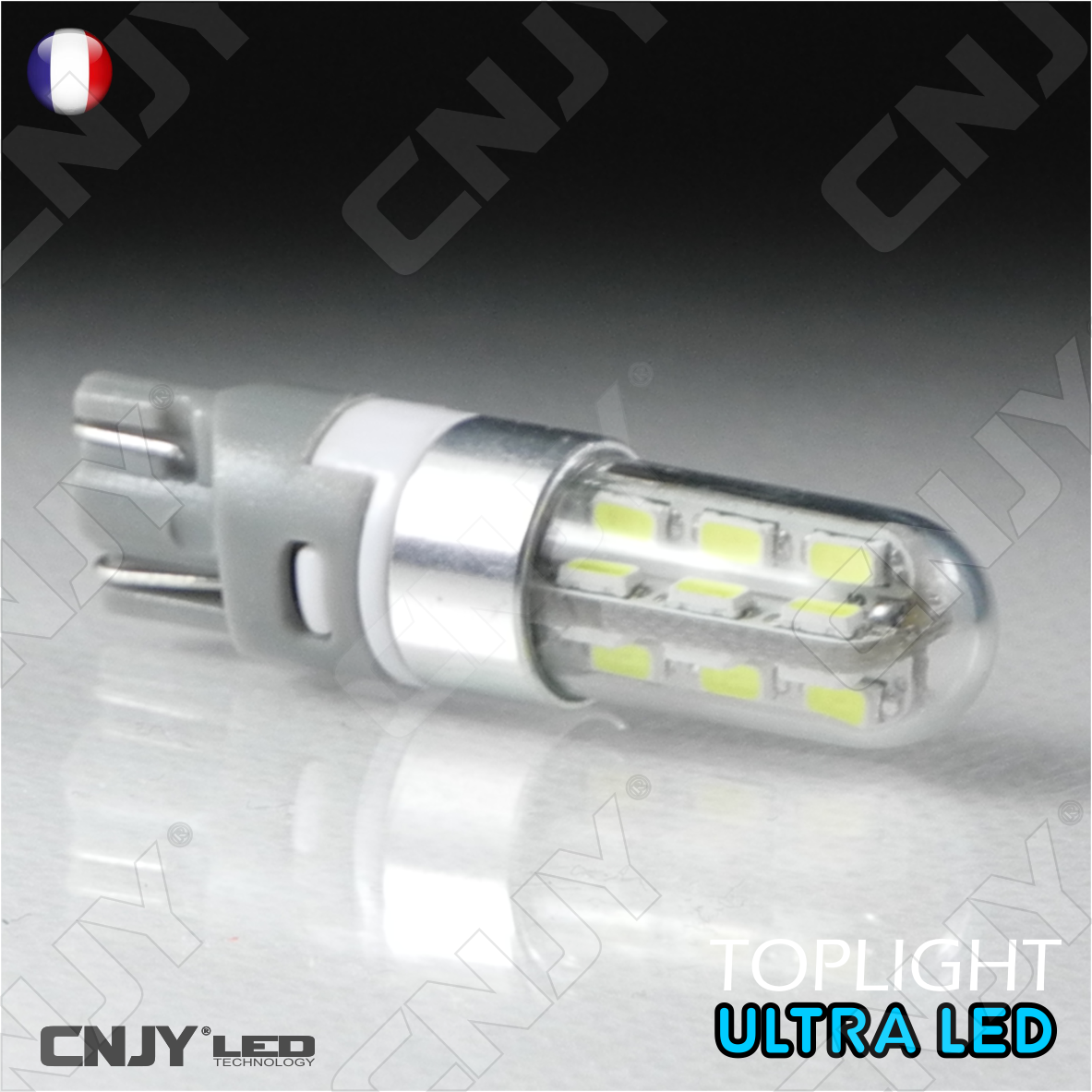 Ampoule led W5W T10 24 SMD ULTRALIGHT® blanc pour veilleuse auto