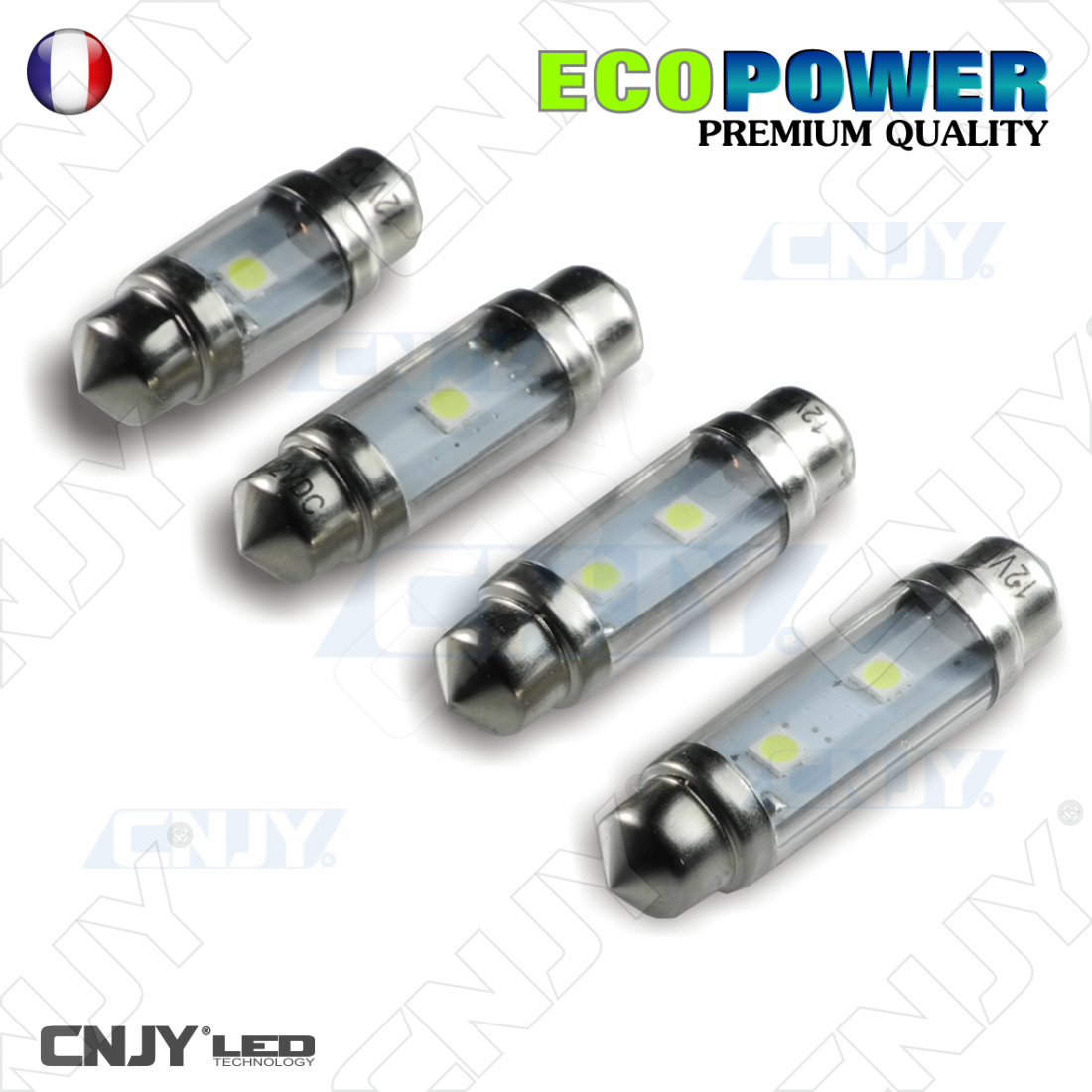 6 x Ampoule LED C5W 36mm Canbus 3 leds Blanc Xénon plafonnier