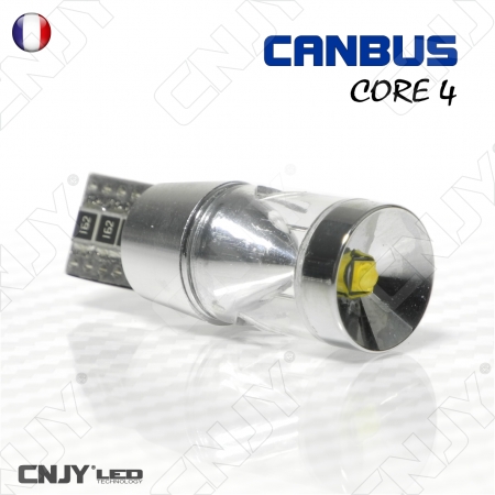 AMPOULE 3 LED CREE T10 W5W ANTI ERREUR ODB CANBUS CORE-4 12V