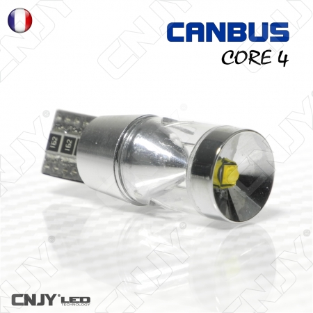 1 AMPOULE LED W5W T10 12V 4 LED FACE SMD 5050 ANTI ERREUR CANBUS ODB POUR  PLAFONNIER AUTO.