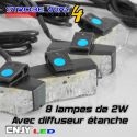 Strobe way patrol 4 kit de feux pénétrant à éclat led blanc bleu rouge orange vert pour grille de calandre 12V 24V 