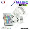 PROJECTEUR CNJY MAGIC GZER - SPOT RGB RVB MULTI COULEUR COLOR 10W 12V -DECORATION BAR AUTO TUNING DISCOTHEQUE