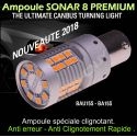 Ampoule led sonar 8 anti erreur odb et anti clignotement rapide P21W à led orange culot ba15s compatible 2018