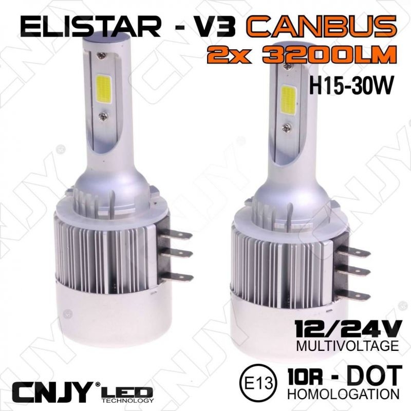 KIT DE CONVERSION ELISTAR V3 2 AMPOULES H7 LED AVEC ADAPTATEUR VW