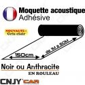 MOQUETTE ACOUSTIQUE ADHESIVE 150cm ANTHRACITE gris ou NOIR EN ROULEAU A LA DECOUPE