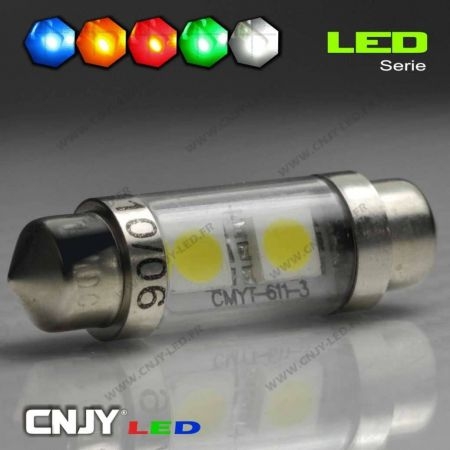 GLL 36MM Ampoule C5W LED Ampoule Navette LED avec 4014 12SMD 400 Lumens  pour Plafonnier de Voiture DC12V/24V