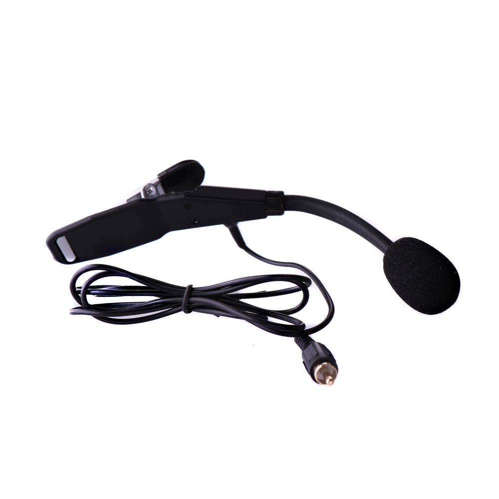 Microphone à pince pour casque de moto. Micro stéréo de communication pour  motard RCA 12V.