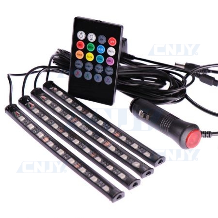 Lot de 4 bandes Jeux 8 Lumières Multicolore Tuning LED Dessous Caisse  Voiture