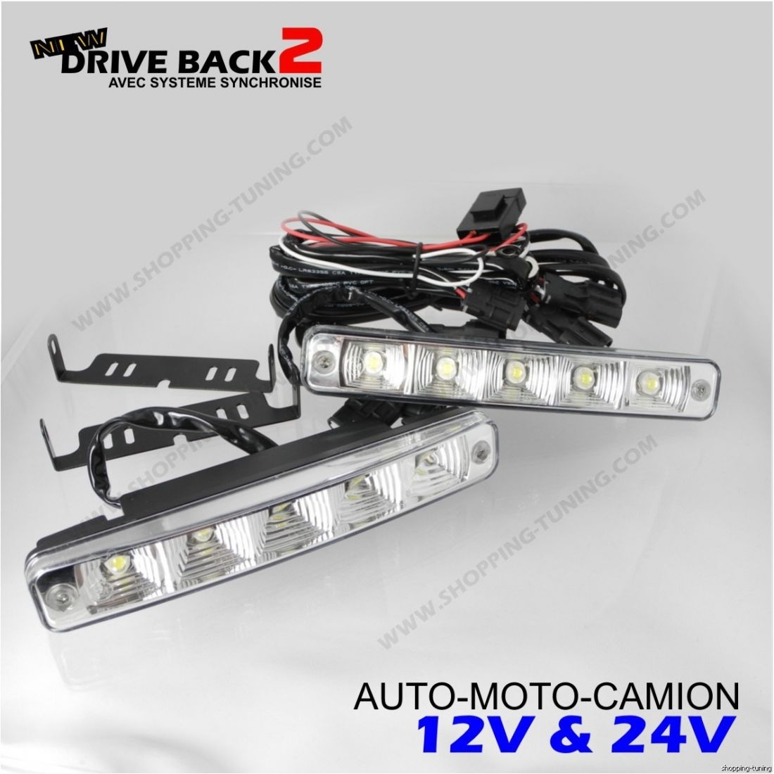 KIT DE FEUX DE PENETRATION LED DRIVEBACK MOTO 24W BLANC ORANGE