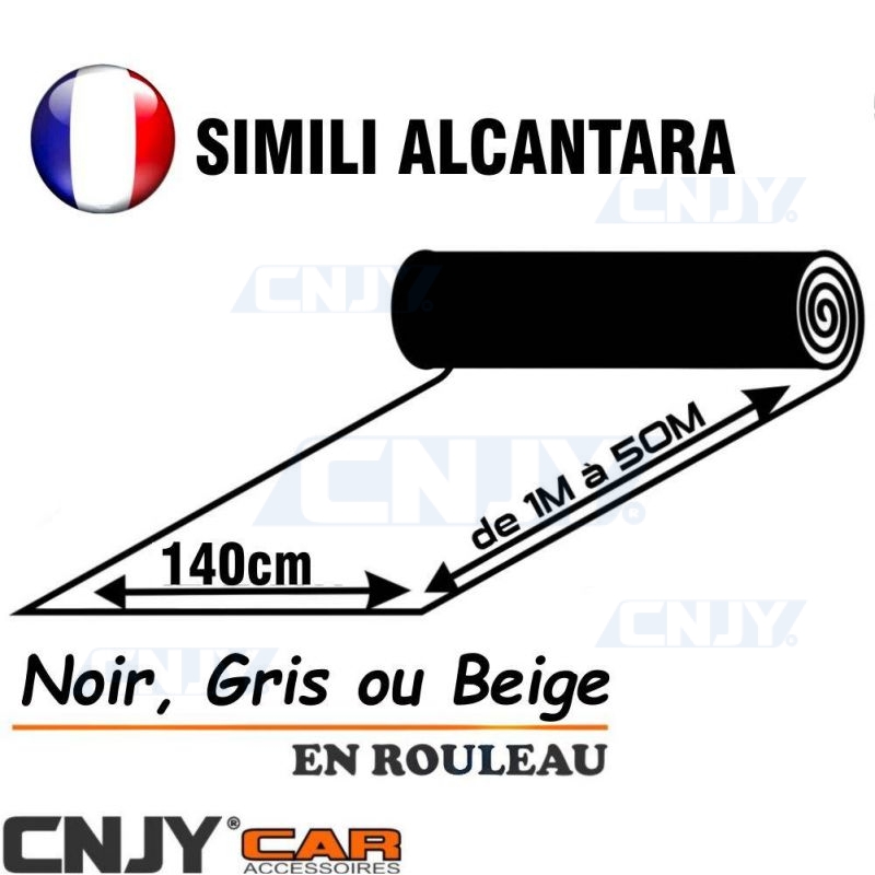 Rouleau de similicuir Alcantara beige noir gris