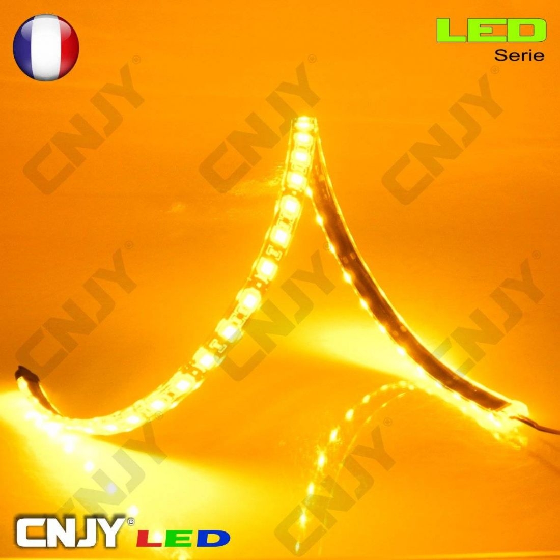 Bande led flexible et adhésive orange CNJY® ECO 12V DC IP65 SMD 3528 60led  par mètre