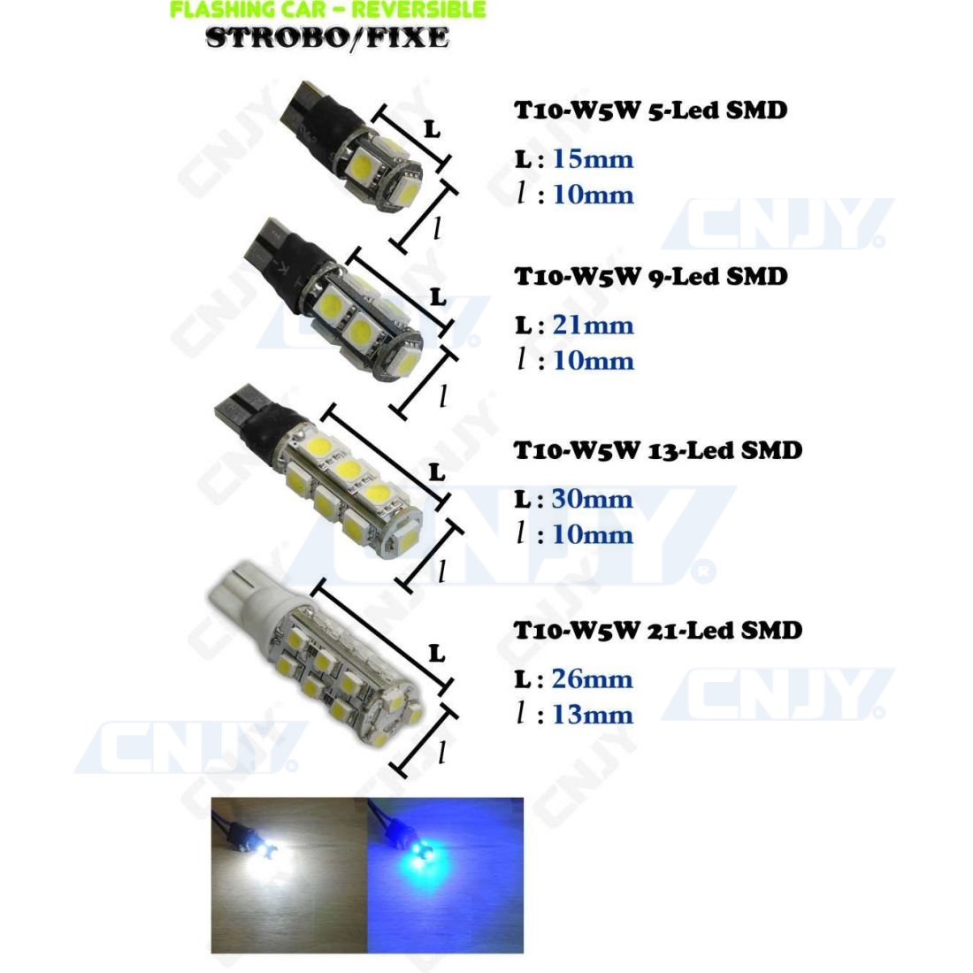 Ampoule led clignotante et stroboscopique FlickFlack® smd 12V 24V