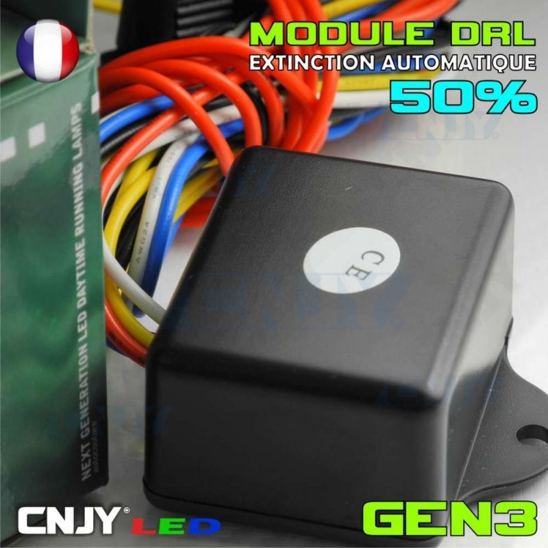 MODULE DRL GEN3 BOITIER D'ALLUMAGE ET EXTINCTION 50% POUR FEUX DE JOUR 12V