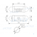 AMPOULE LED C3W-C5W-C10W CREE XTE NAVETTE 12V BLANC PLAFONNIER AUTO BATEAU WHITE FESTOON